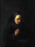 Gerrit Dou Old woman in prayer oil painting on canvas
